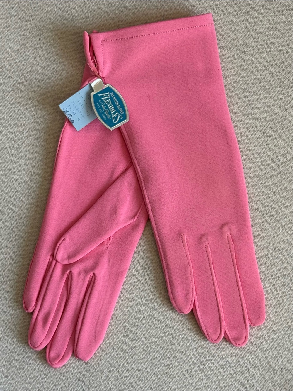 Vtg Van Raalte FLUSH PINK Nylon Dress Gloves NOS Fits All